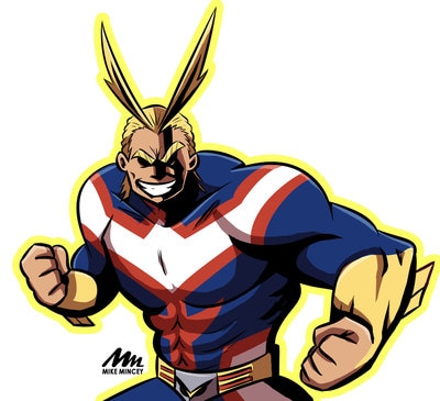 Digital art of All Might drawn by Mike Mincey in adobe photoshop