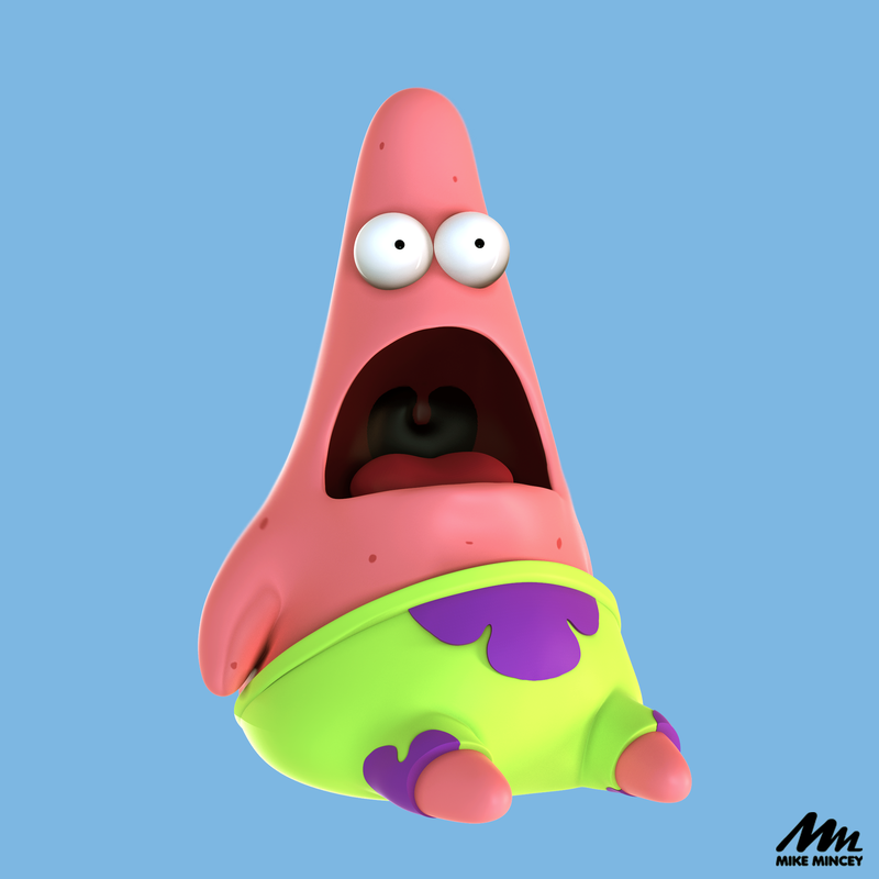 Patrick Star from Spongebob Squarepants 3d modeled in Zbrush by Mike Mincey Art. 